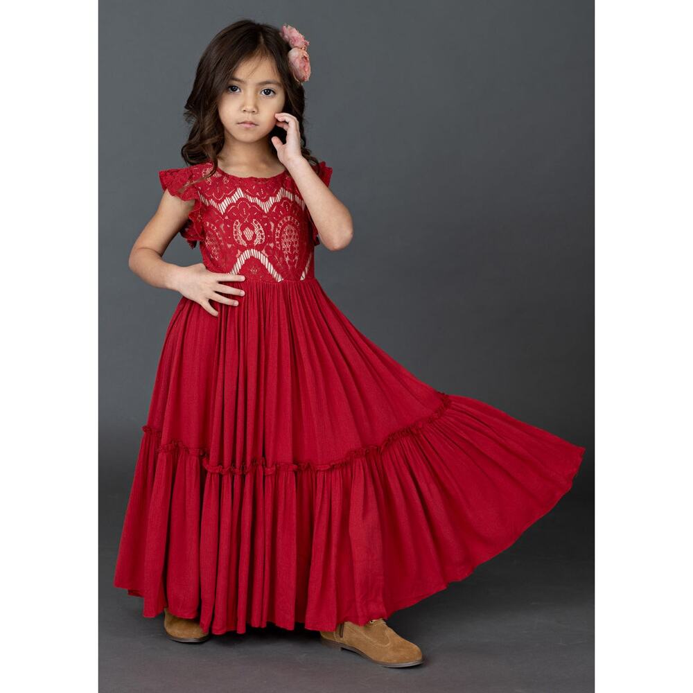 Joyfolie Mia Joy Macy Dress in Crimson Girl’s Size 3
